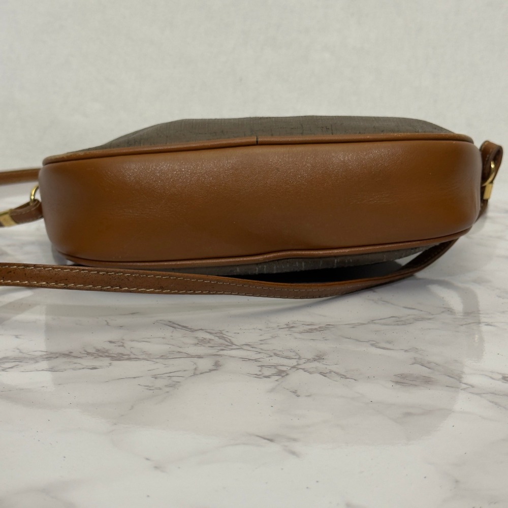 Vintage Gucci 007-89-0094‎ Monogram Crossbody Bag – Brown & Tan Leather Trim - Picture 12 of 16